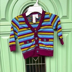 Matilda Jane Size 18 Months Colorful Striped Kids Cardigan